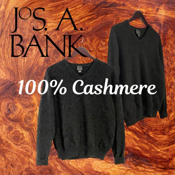 Jos. A. Bank Other - Jos. A. Bank 100% Cashmere Charcoal V-Neck Sweater, Men’s Size M (READ DETAILS)